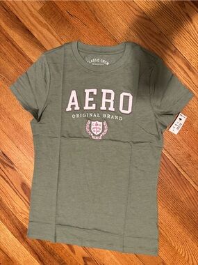Aeropostale Crew Olive Green Tee